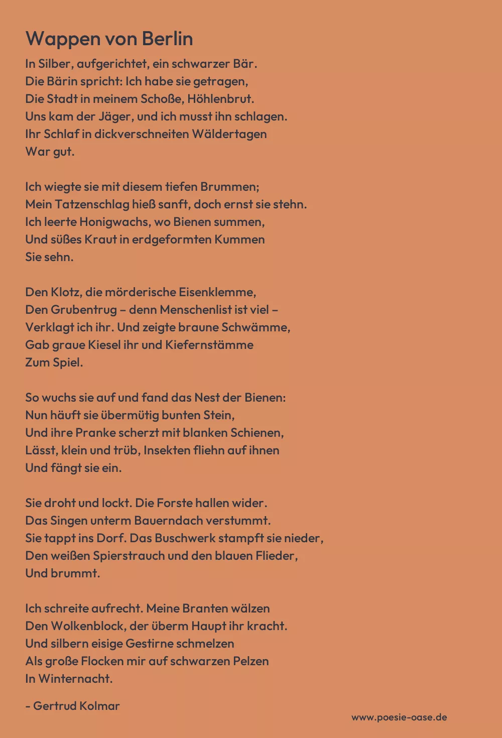 Gedicht: Wappen von Berlin von Gertrud Kolmar