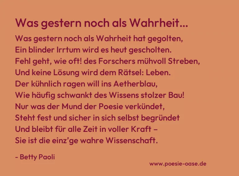 Was gestern noch als Wahrheit…