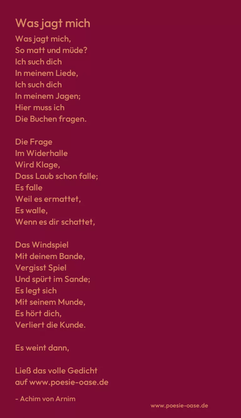 Was jagt mich