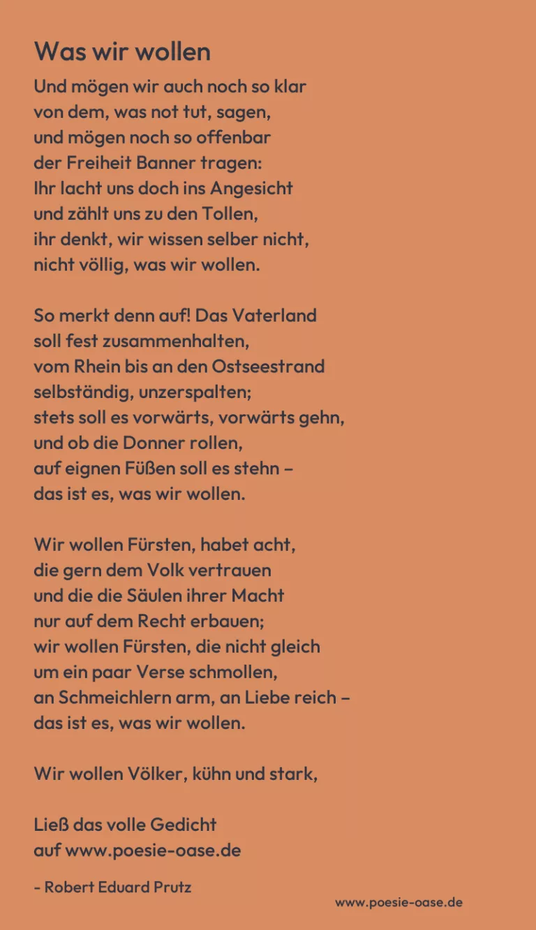 Was wir wollen