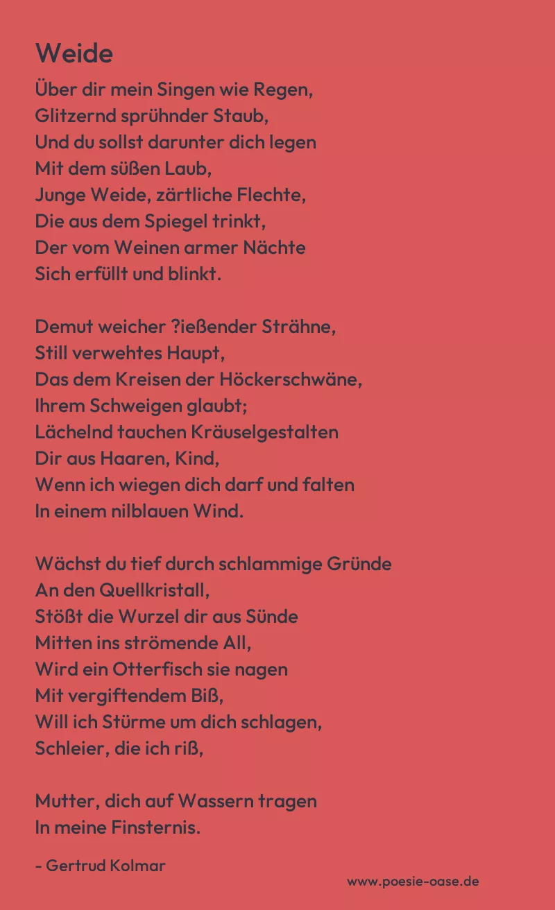 Gedicht: Weide von Gertrud Kolmar