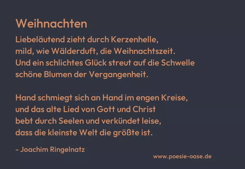 Gedicht: Weihnachten von Joachim Ringelnatz