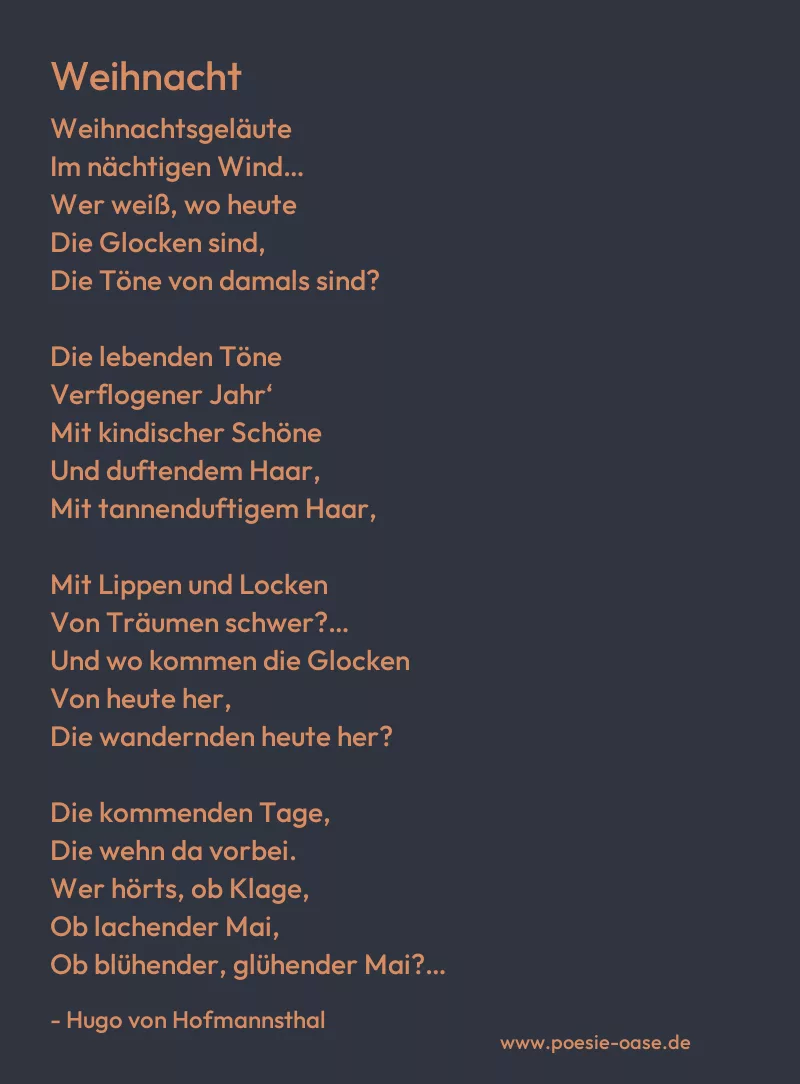 Gedicht: Weihnacht von Hugo von Hofmannsthal