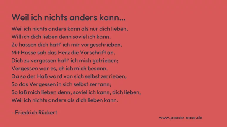 Weil ich nichts anders kann…