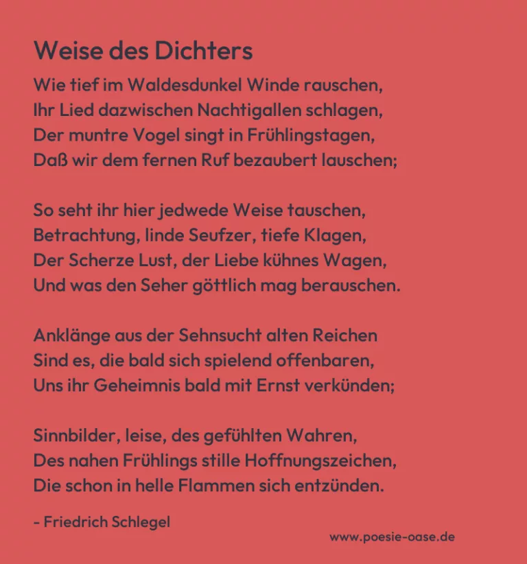 Weise des Dichters