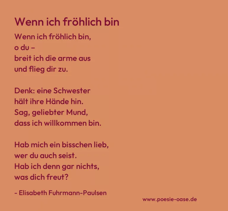 Wenn ich fröhlich bin