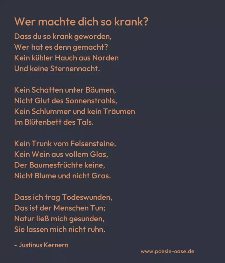 Wer machte dich so krank?