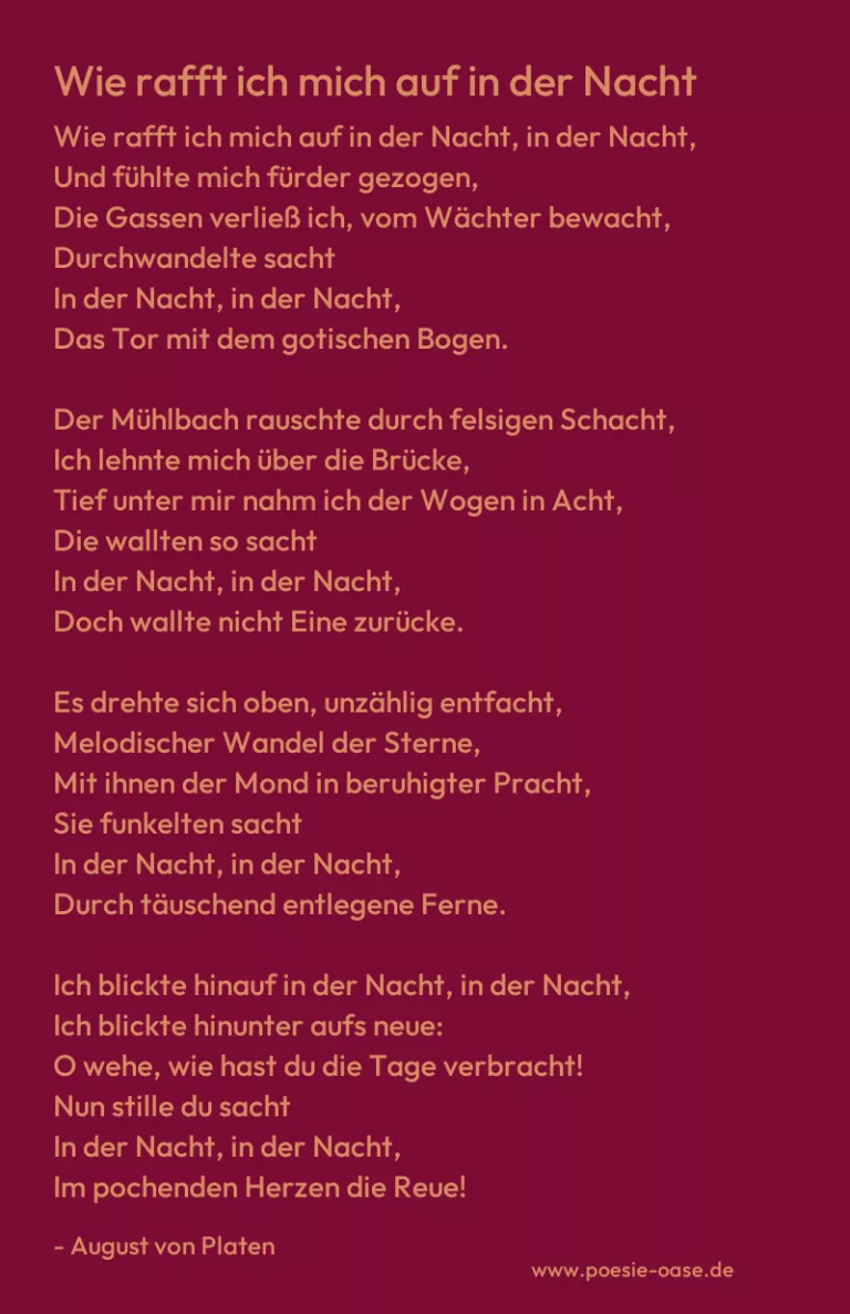 Wie rafft ich mich auf in der Nacht
