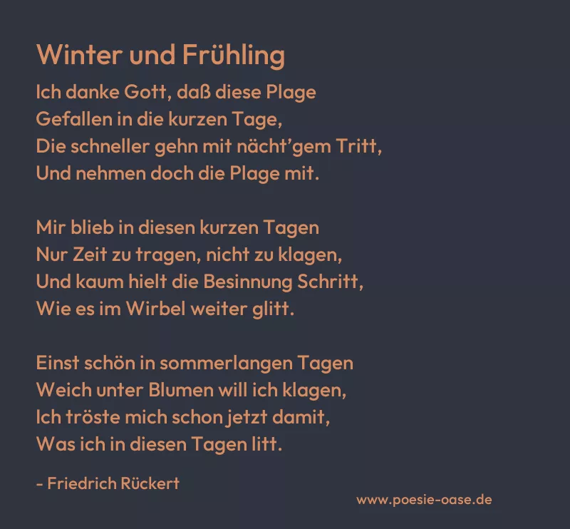 Gedicht: Winter und Frühling von Friedrich Rückert