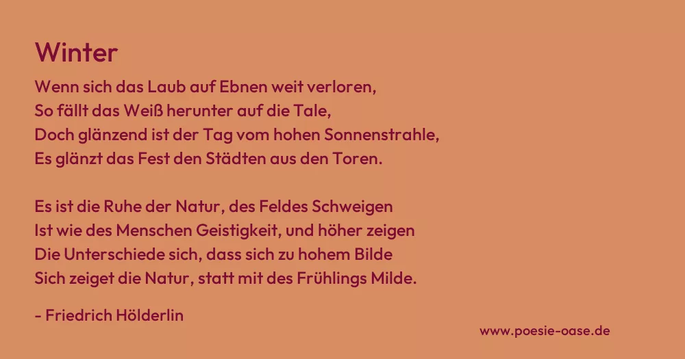 Gedicht: Winter von Friedrich Hölderlin