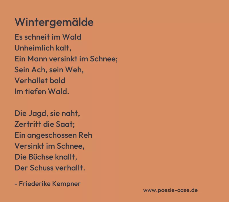 Gedicht: Wintergemälde von Friederike Kempner