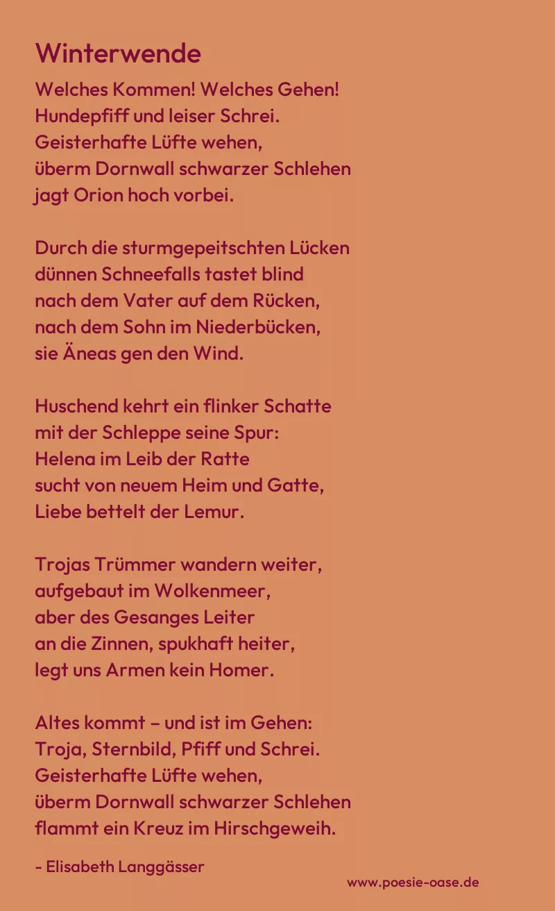 Gedicht: Winterwende von Elisabeth Langgässer
