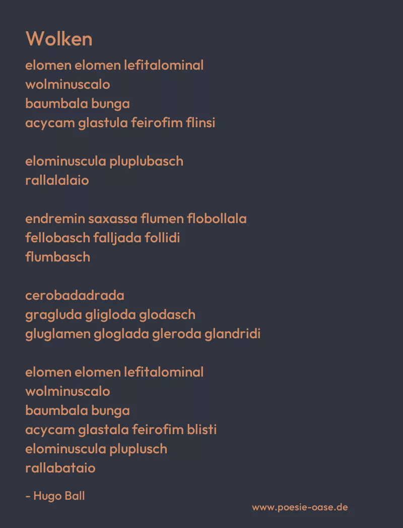 Gedicht: Wolken von Hugo Ball
