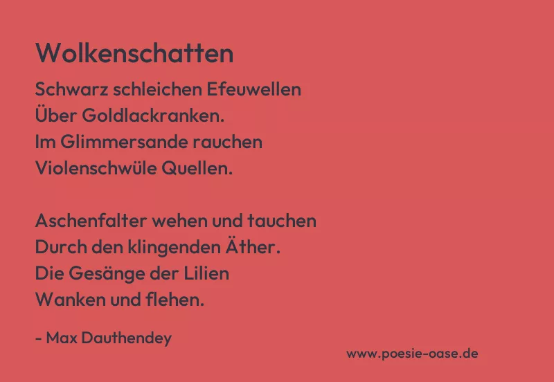 Gedicht: Wolkenschatten von Max Dauthendey