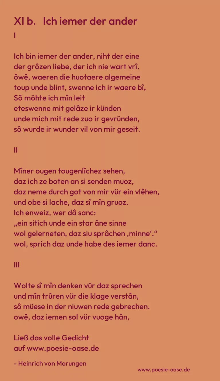 XI b.   Ich iemer der ander