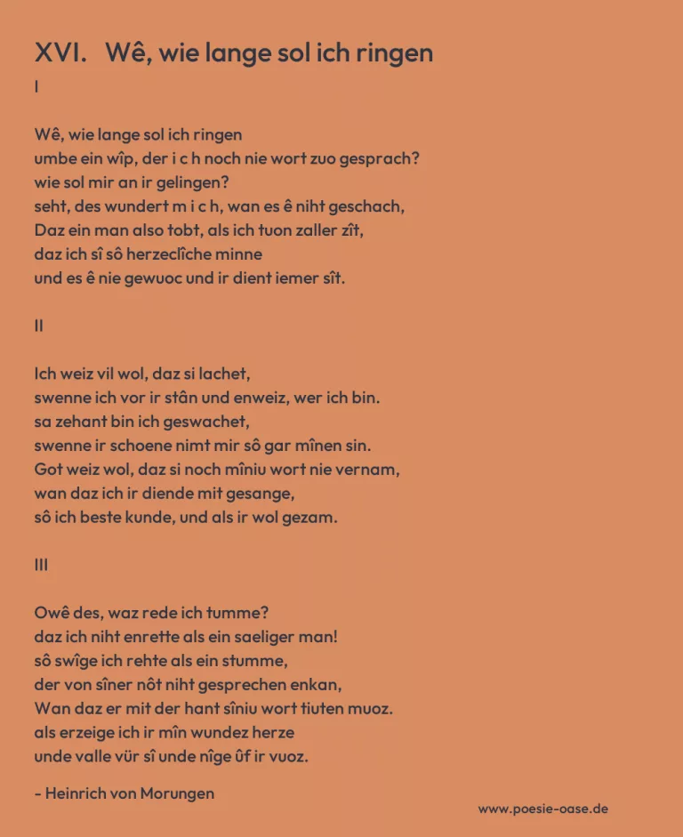 XVI.   Wê, wie lange sol ich ringen