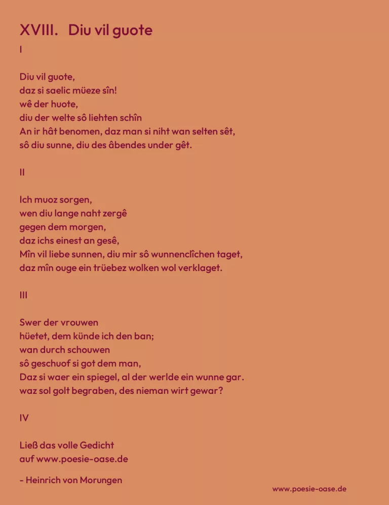 XVIII.   Diu vil guote