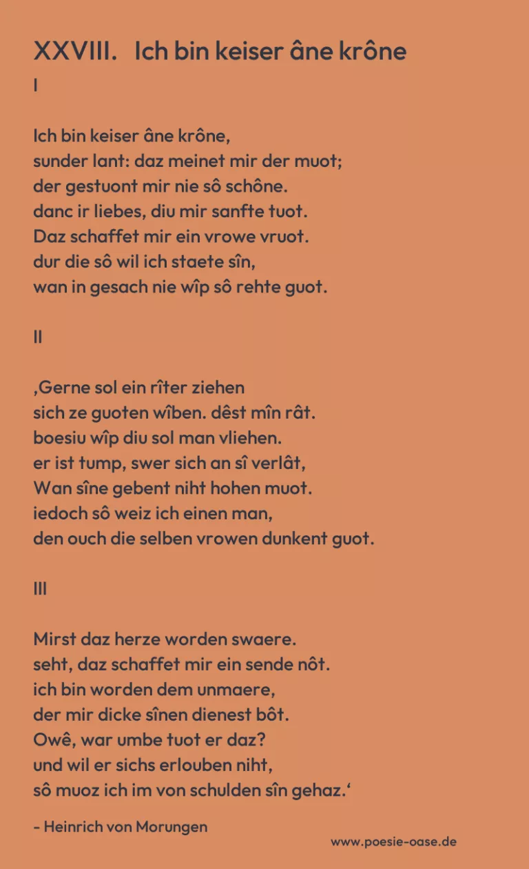 XXVIII.   Ich bin keiser âne krône