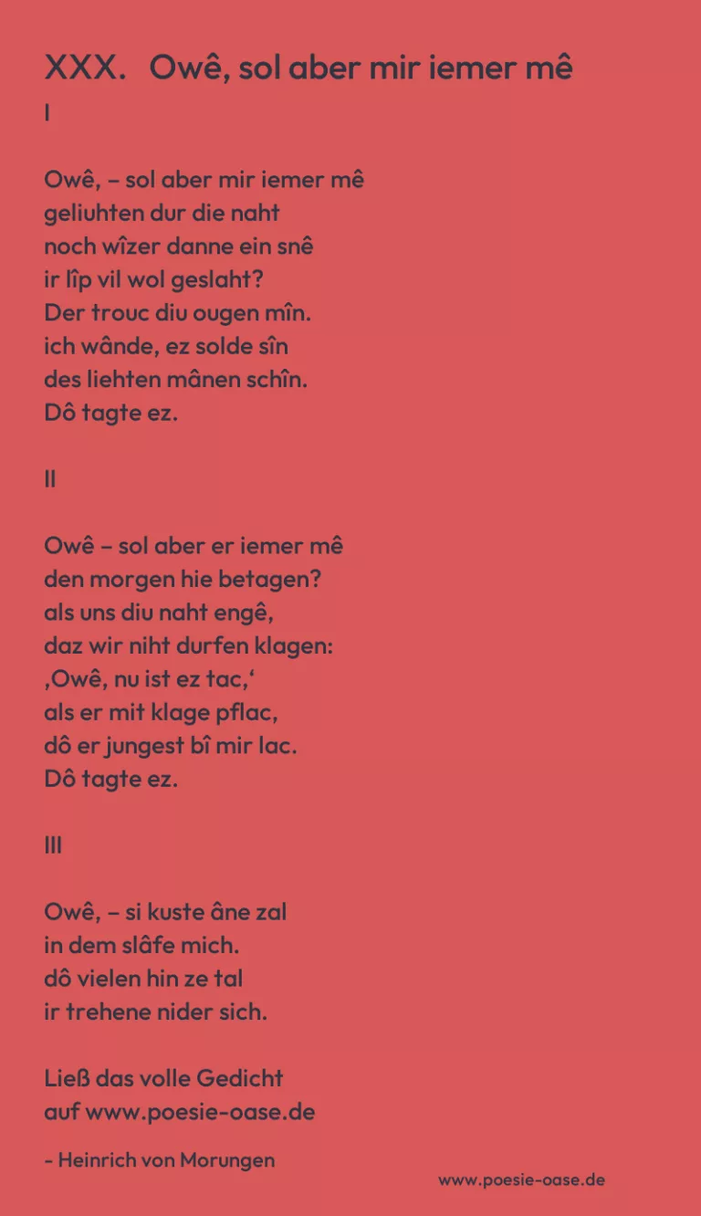 XXX.   Owê, sol aber mir iemer mê