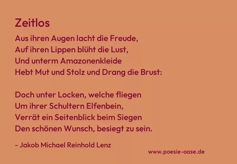 Gedicht: Zeitlos von Jakob Michael Reinhold Lenz