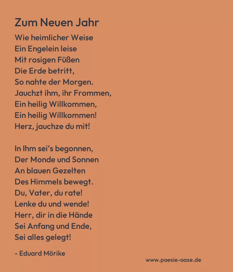 Gedicht: Zum Neuen Jahr von Eduard Mörike