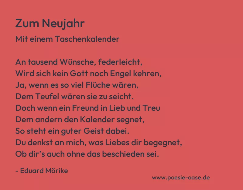 Gedicht: Zum Neujahr von Eduard Mörike