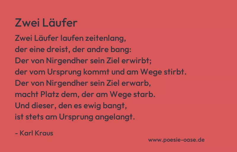 Gedicht: Zwei Läufer von Karl Kraus