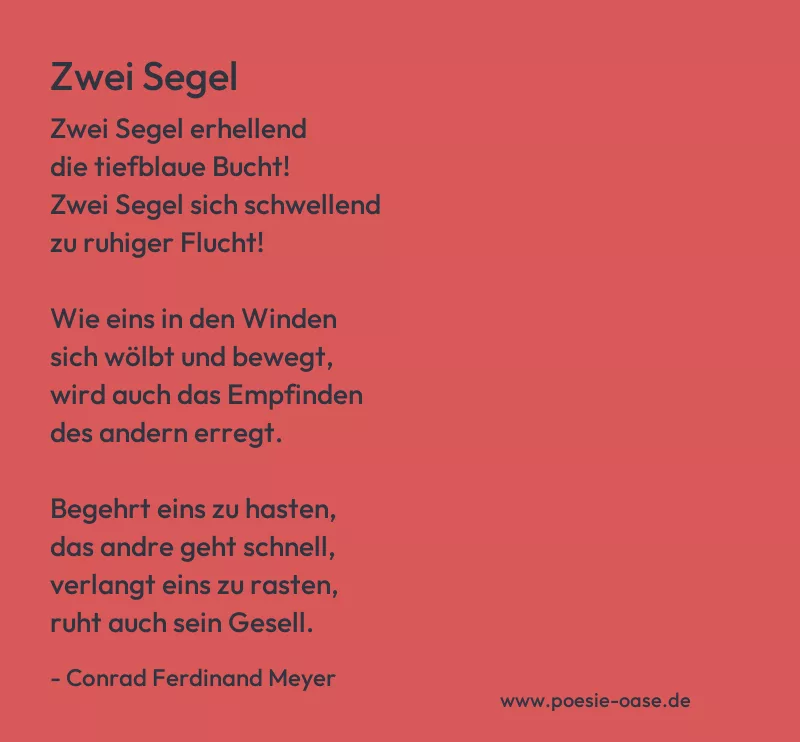 Gedicht: Zwei Segel von Conrad Ferdinand Meyer