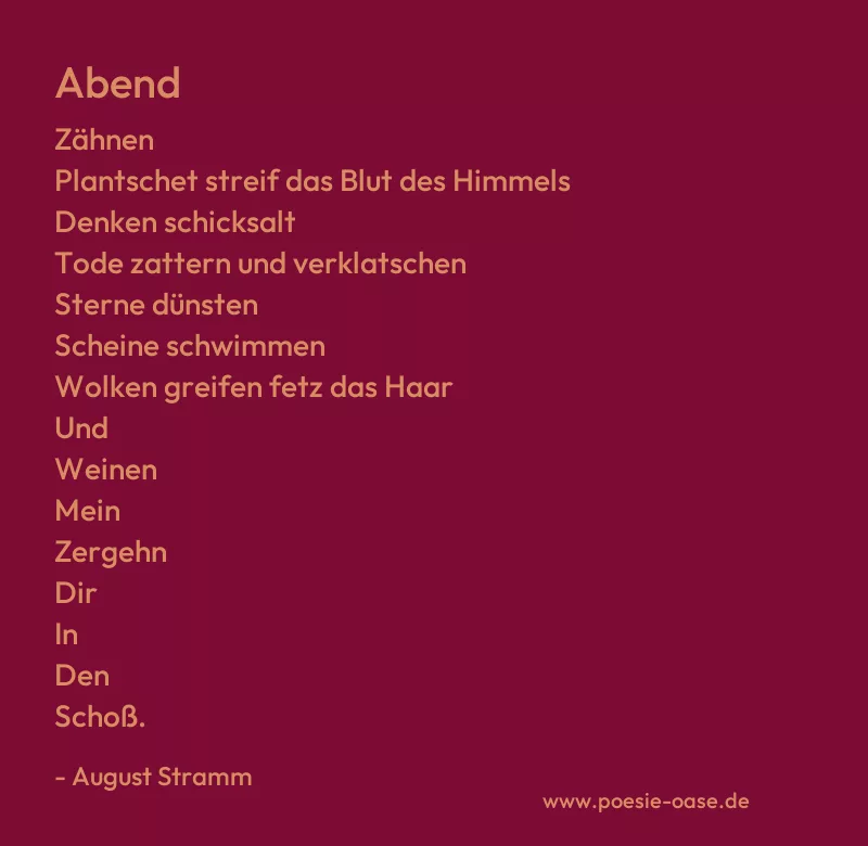 Gedicht: Abend von August Stramm