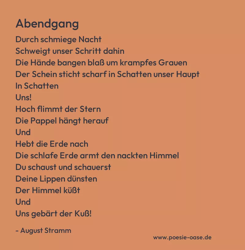 Gedicht: Abendgang von August Stramm