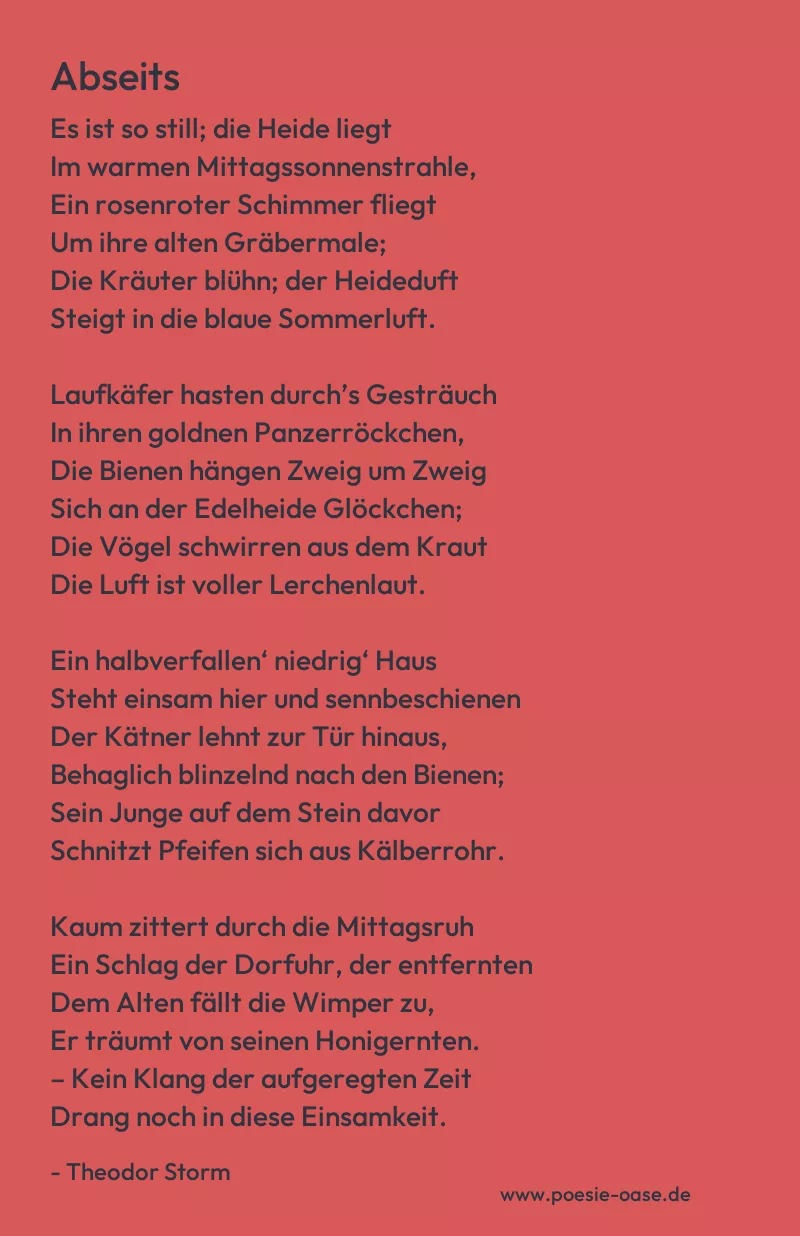 Gedicht: Abseits von Theodor Storm