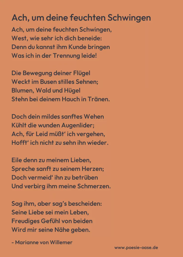 Ach, um deine feuchten Schwingen