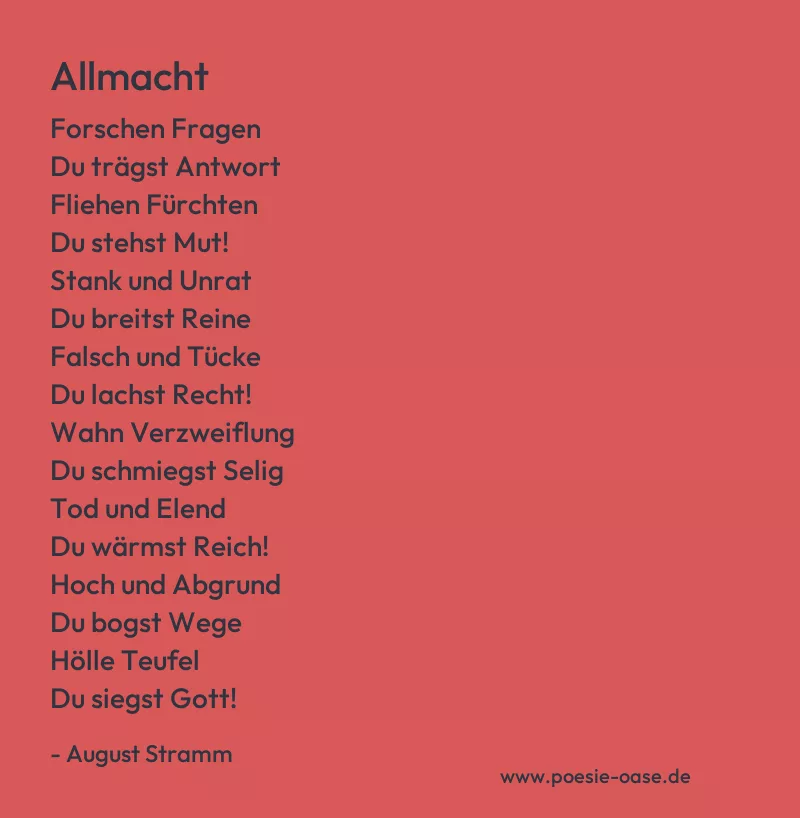 Gedicht: Allmacht von August Stramm