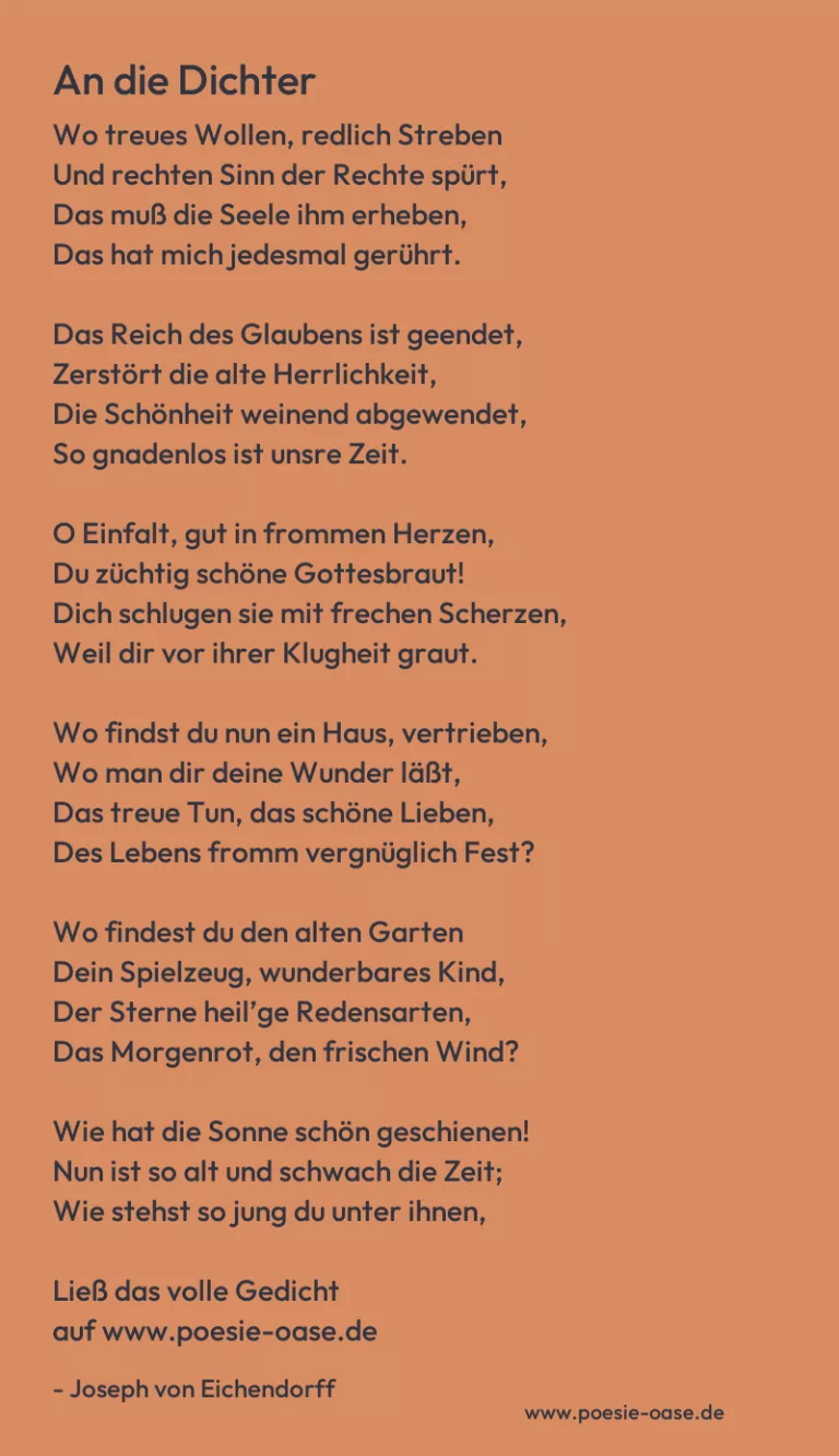 An die Dichter