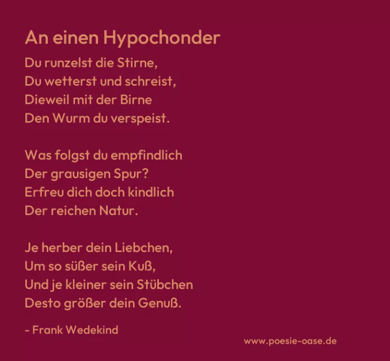 An einen Hypochonder