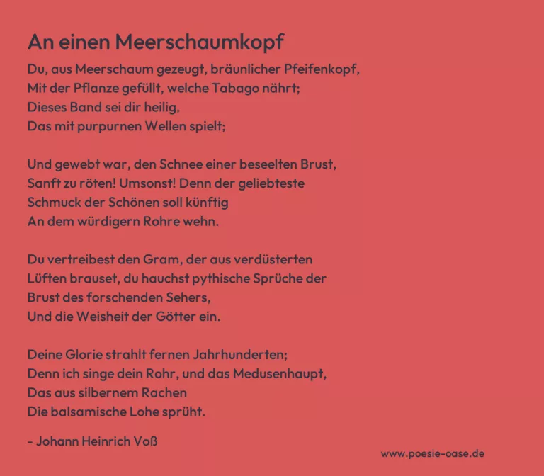 An einen Meerschaumkopf