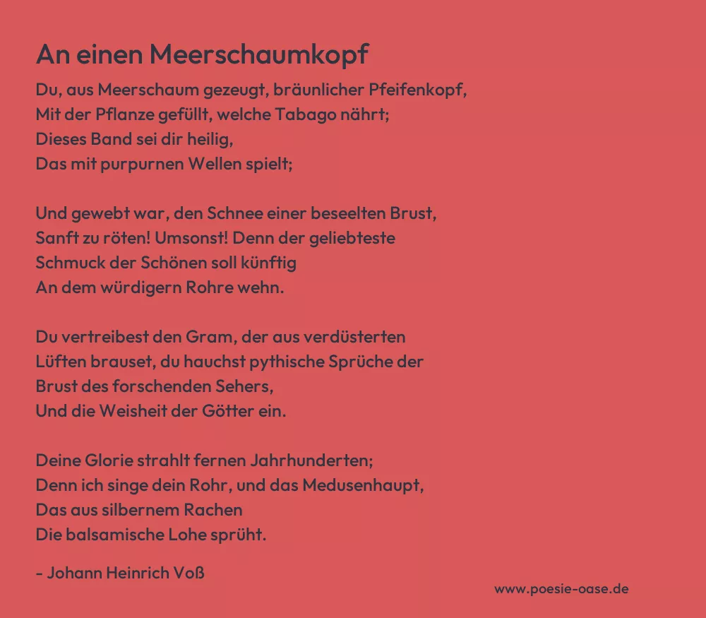 Gedicht: An einen Meerschaumkopf von Johann Heinrich Voß