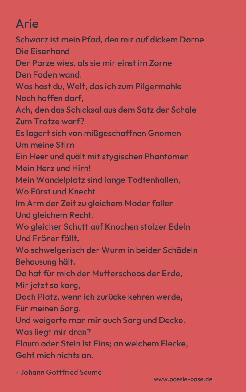 Gedicht: Arie von Johann Gottfried Seume