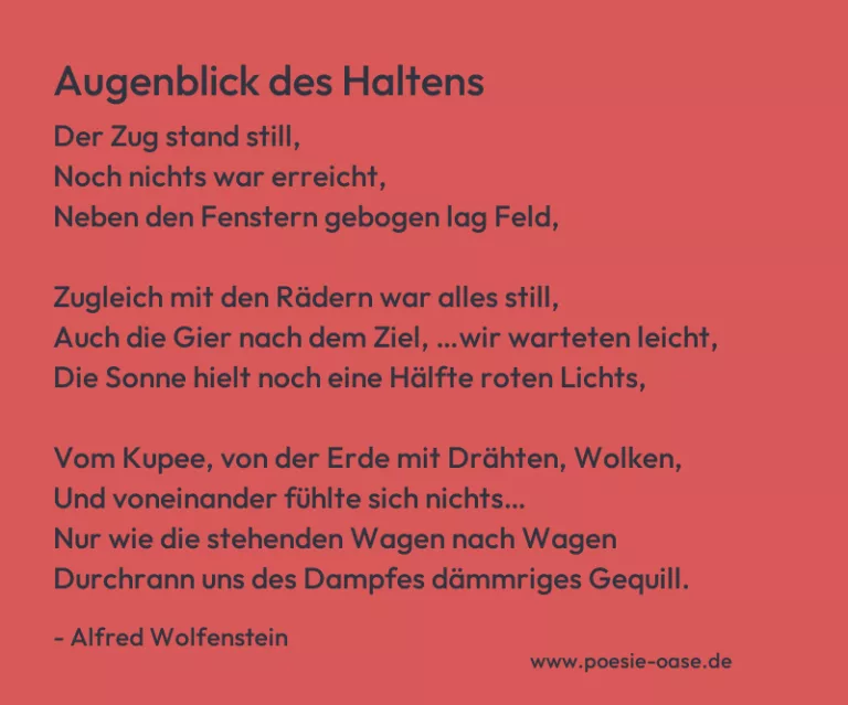Augenblick des Haltens