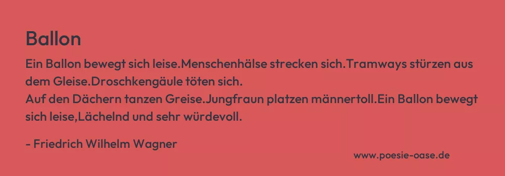 Gedicht: Ballon von Friedrich Wilhelm Wagner