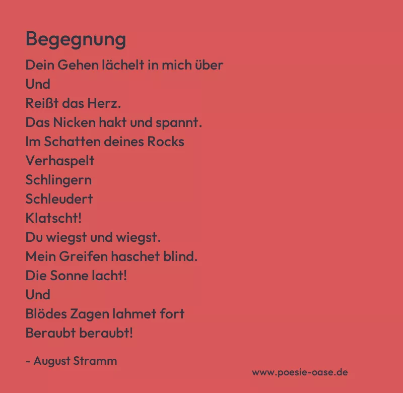 Gedicht: Begegnung von August Stramm