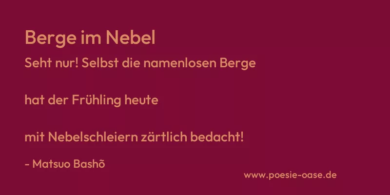 Gedicht: Berge im Nebel von Matsuo Bashõ