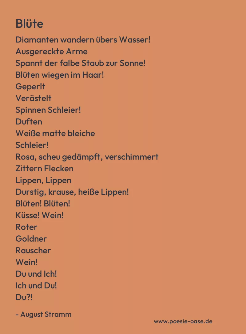 Gedicht: Blüte von August Stramm