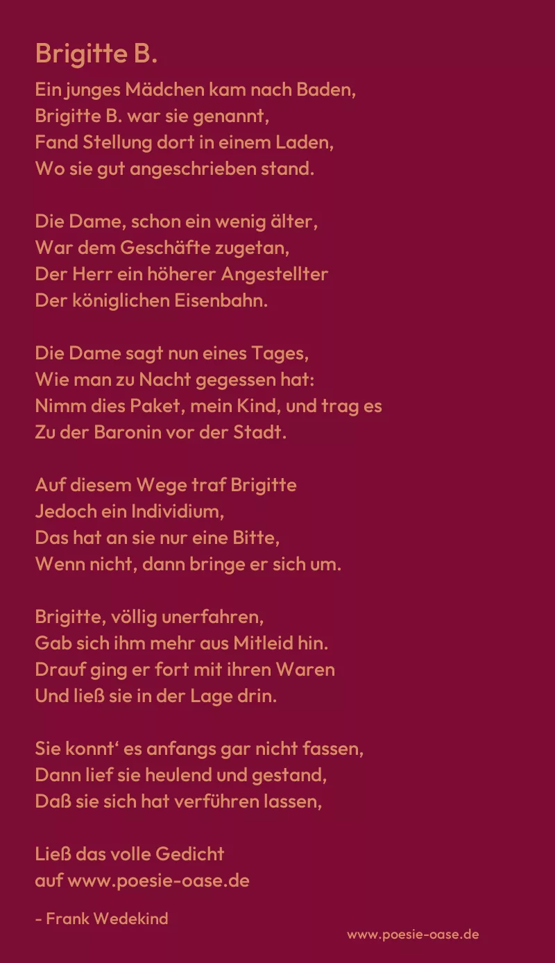 Gedicht: Brigitte B. von Frank Wedekind