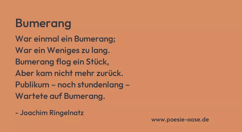 Gedicht: Bumerang von Joachim Ringelnatz