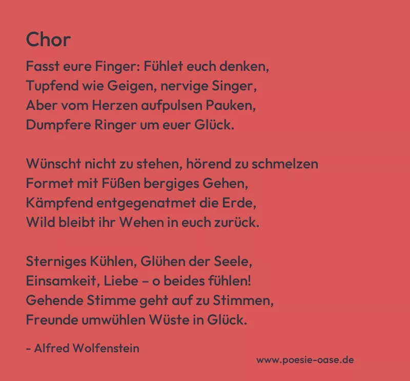 Gedicht: Chor von Alfred Wolfenstein