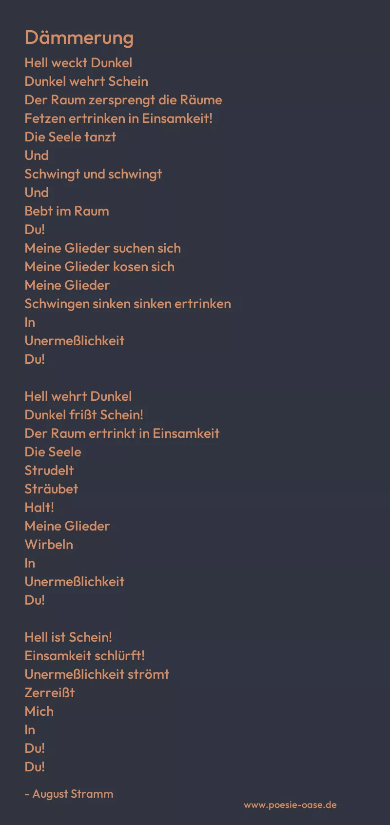 Gedicht: Dämmerung von August Stramm