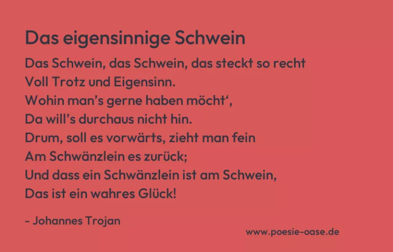 Das eigensinnige Schwein