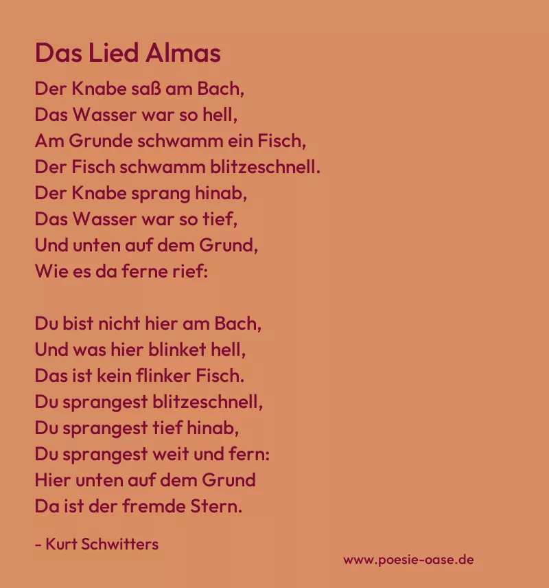 Gedicht: Das Lied Almas von Kurt Schwitters