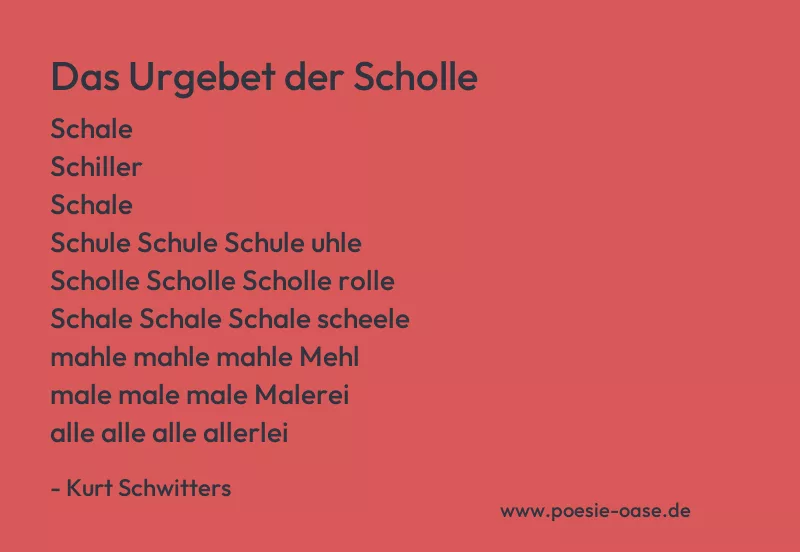 Gedicht: Das Urgebet der Scholle von Kurt Schwitters